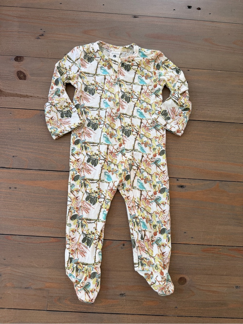 Like New Kate Quinn Two-Way Zip Modal Bird Footie - Newborn